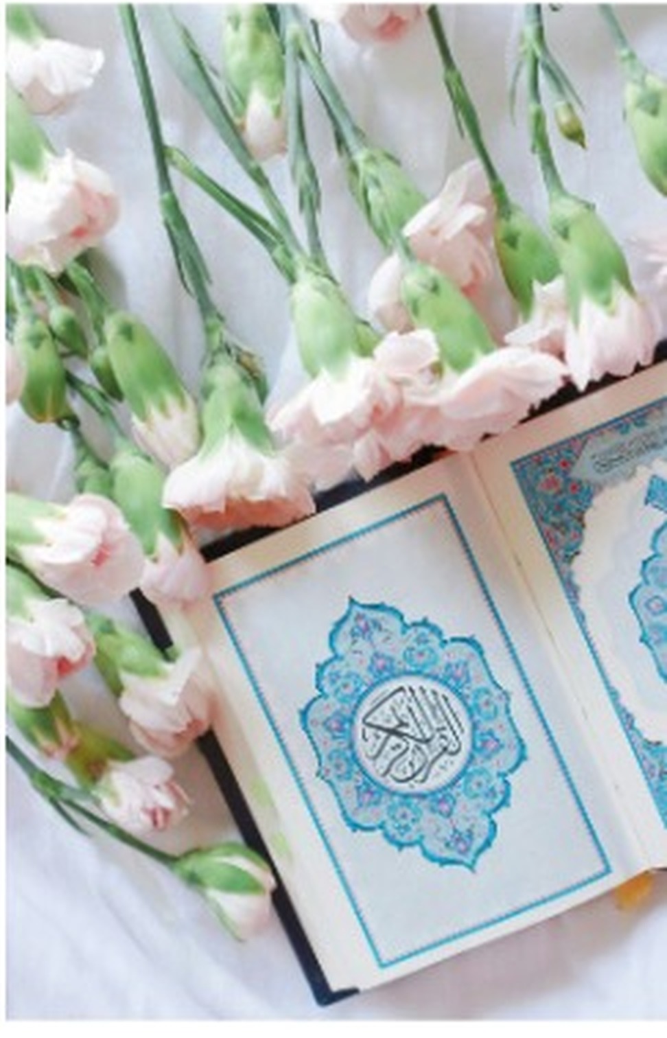 Quran mit hellen Blumen – Demo-Bildausschnitt aus der gelieferten Referenz